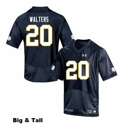 Notre Dame Fighting Irish Men's Justin Walters #20 Navy Under Armour Authentic Stitched Big & Tall College NCAA Football Jersey PZE5599PT